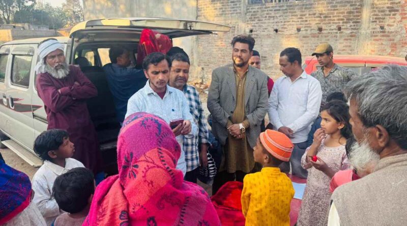 Blankets distributed among needy.