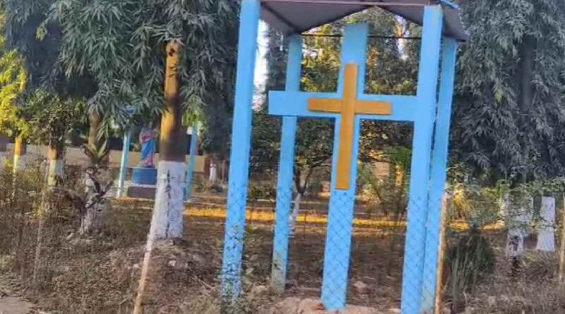 statue of crucified Jesus damaged in gumla raidih