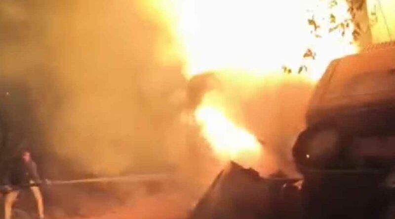 Trailer driver burnt alive