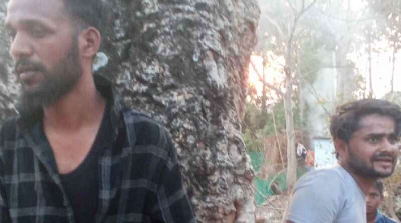 villagers tied thug in tree