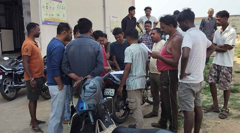 Villagers Gather at Hospital