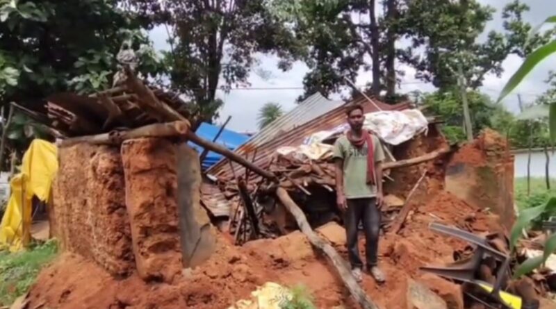 James Ekka home destroyed by rain chainpur gumla